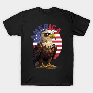 America Eagle USA Flag 4th of July T-Shirt